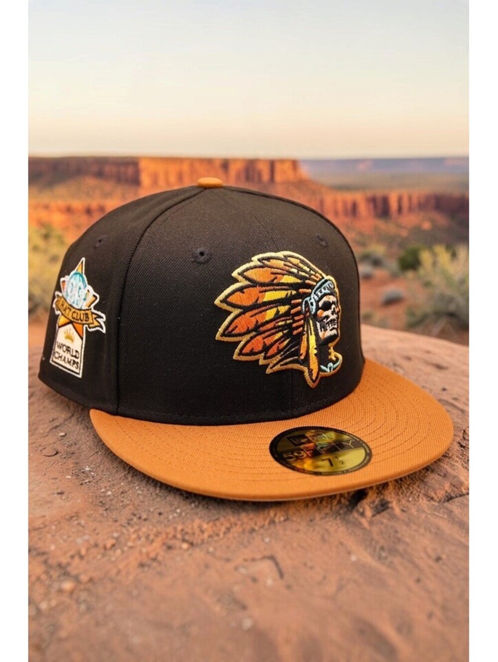Hat Club Exclusive Skull Chief World Champs Patch Fitted 59FIFTY Hat 7 1/2